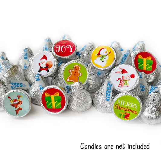 Christmas Sticker Labels for Hershey's Kisses Chocolates