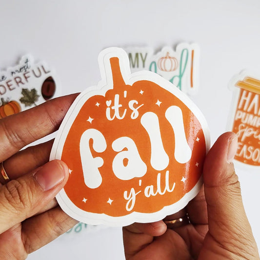 Fall Vinyl Stickers by Adore By Nat – 5-Pack Autumn Waterproof Stickers for Laptops, Water Bottles, Planners, Scrapbooks – Pumpkin Spice & Harvest Designs Seasonal Stickers