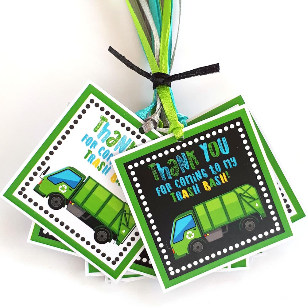 Garbage Truck Thank You Favor Tags