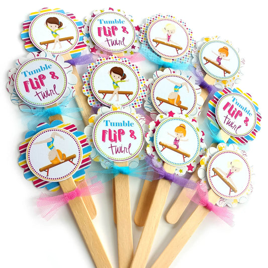 Gymnastics Cupcake Toppers