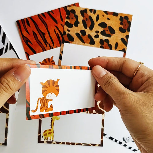 Jungle Safari Wildlife Place Tent Cards