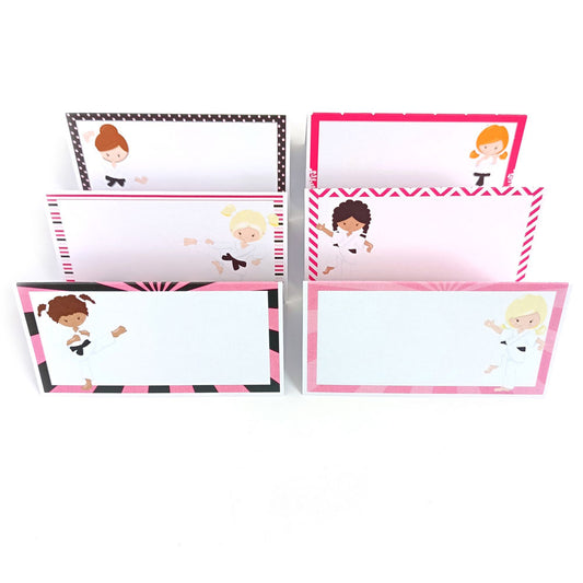 Karate Girl Place Tent Cards