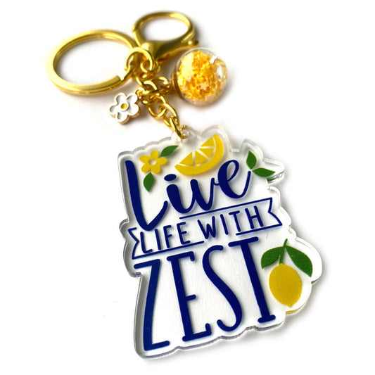 Live Life with Zest Decorative Keychain