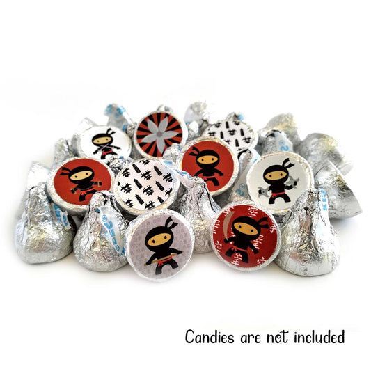 Ninja Sticker Labels for Hershey's Kisses Chocolates