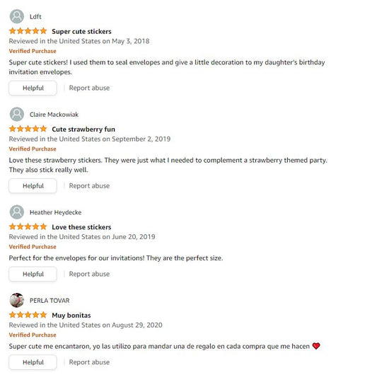 Strawberry Sticker Labels