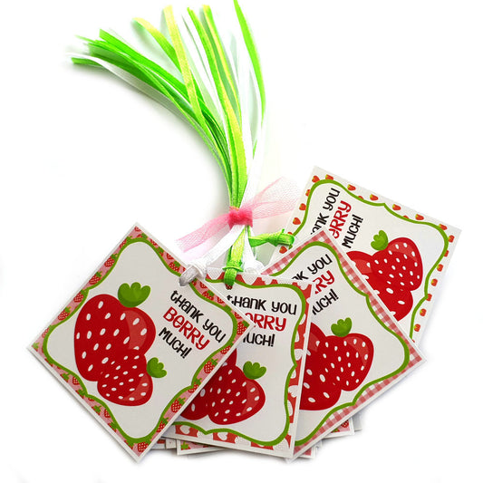 Strawberry Thank You Favor Gift Tags
