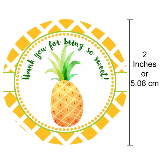 Pineapple Thank You Sticker Labels