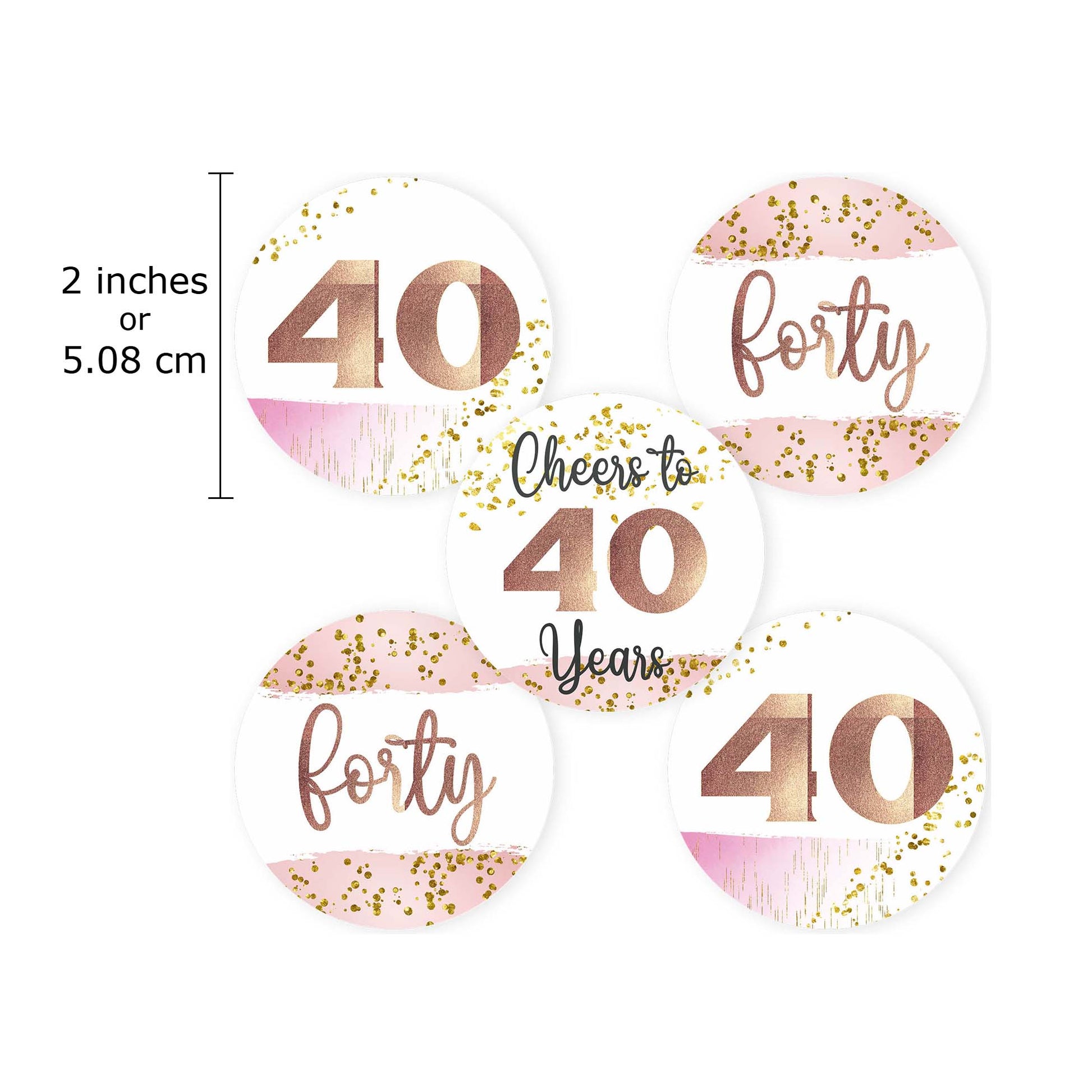 Sticker Sheet with Size Reference – 2 Inch Round Birthday Labels