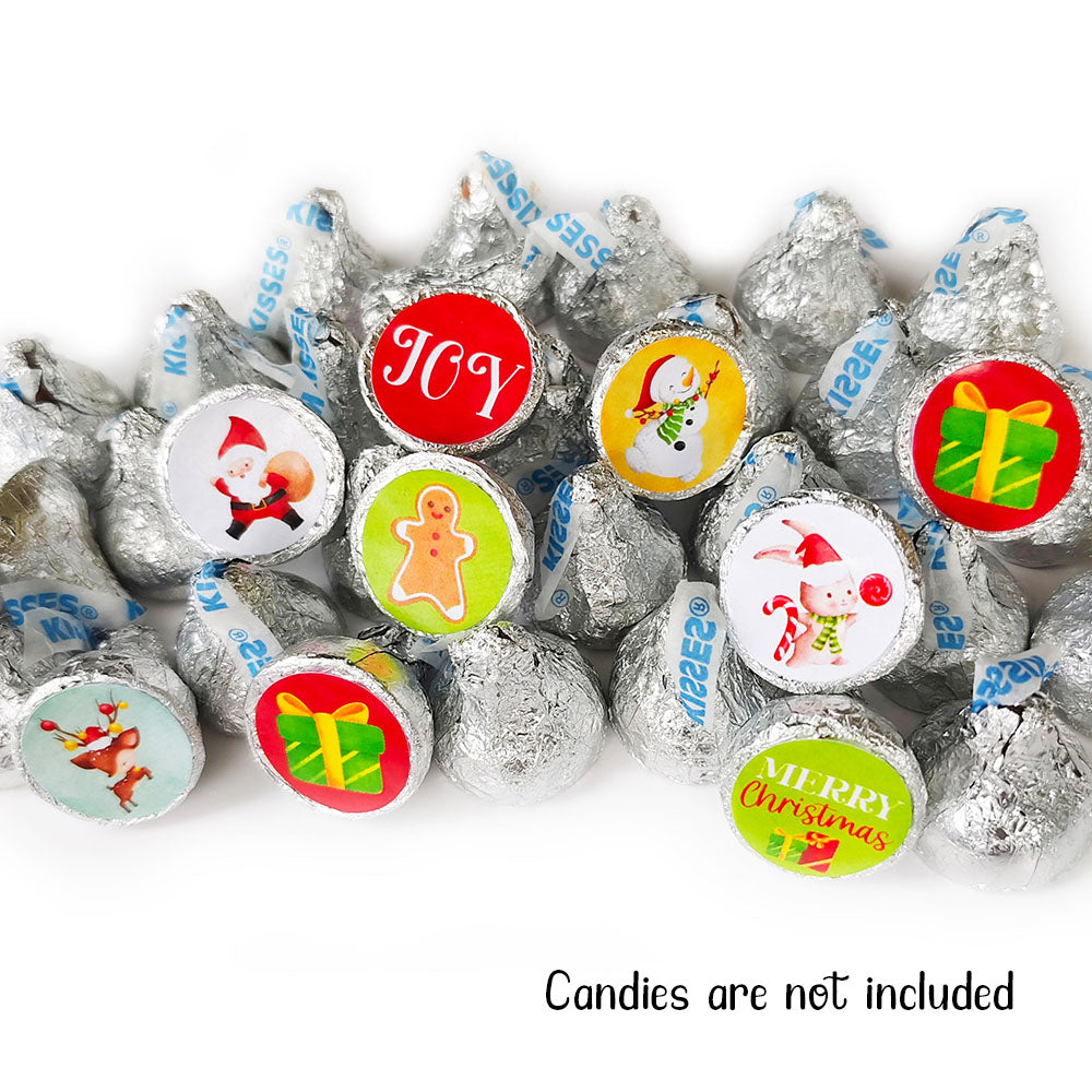 Christmas Sticker Labels for Hershey's Kisses Chocolates