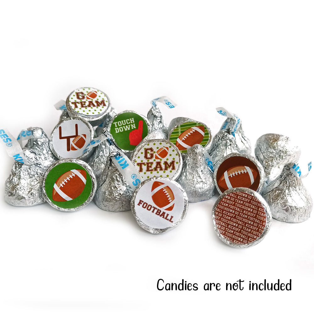 Football Game Sticker Labels for Hershey's Kisses Chocolates