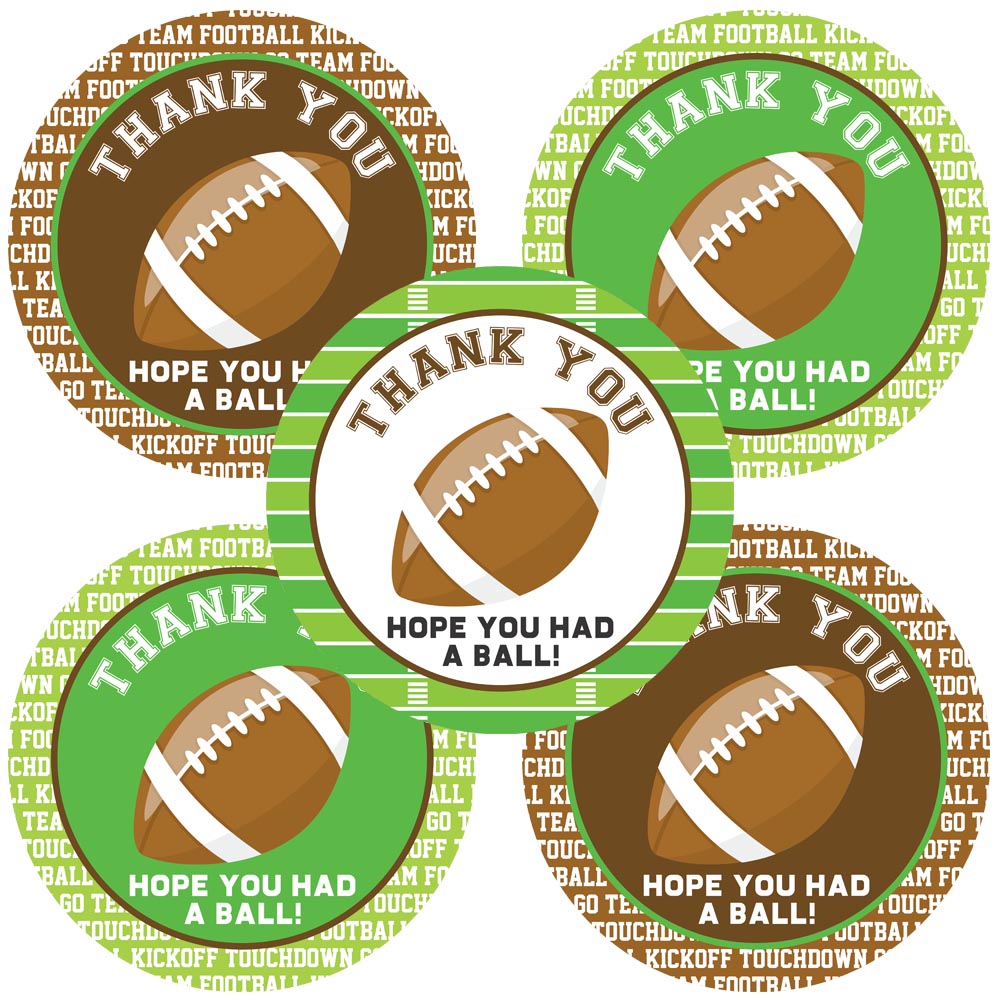 Football Game Thank You Sticker Labels – Adore By Nat Party Decorations