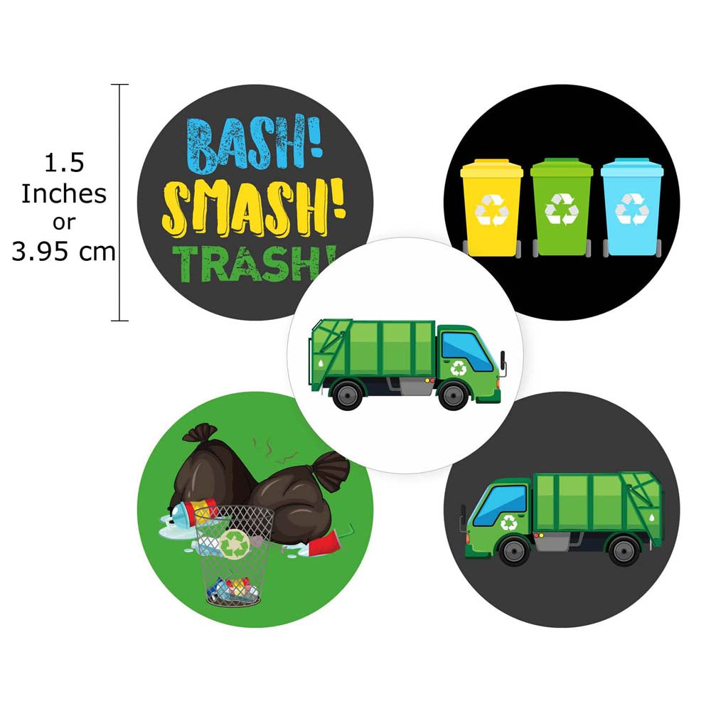 Garbage Man Window Sticker Garbage Truck Sticker Labels – Adore By Nat Party Decorations
