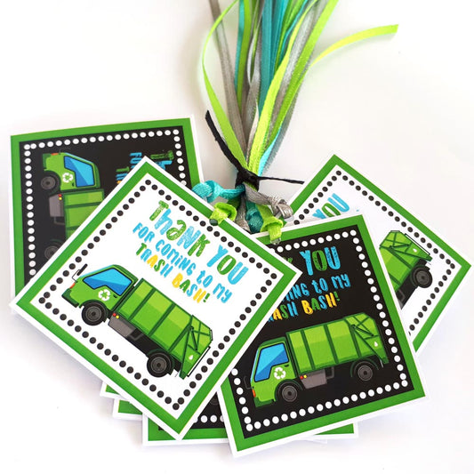 Garbage Truck Thank You Favor Tags