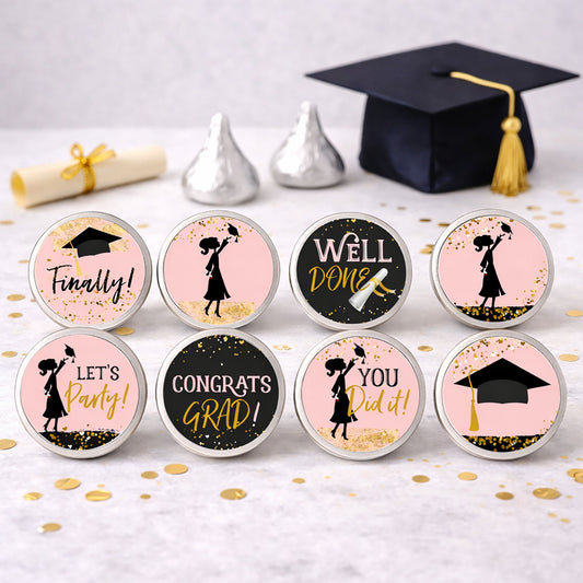 girl graduation candy stickers for graduation treats and party favors