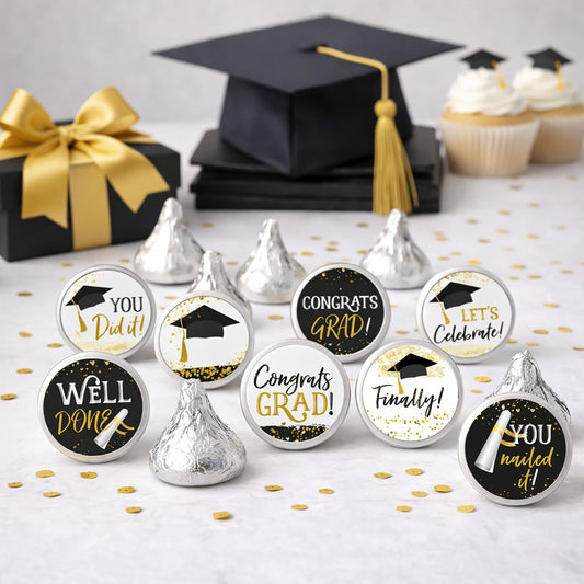 graduation hershey kisses stickers for graduation party favors and dessert tables