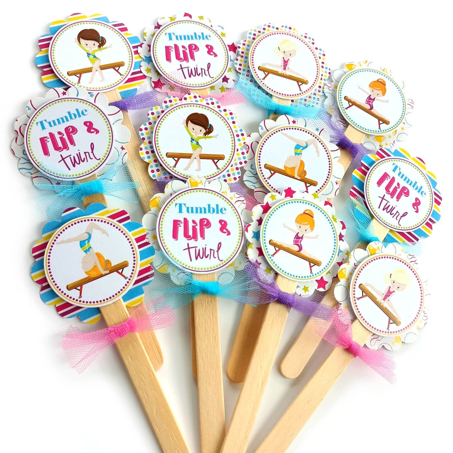 Gymnastics Cupcake Toppers