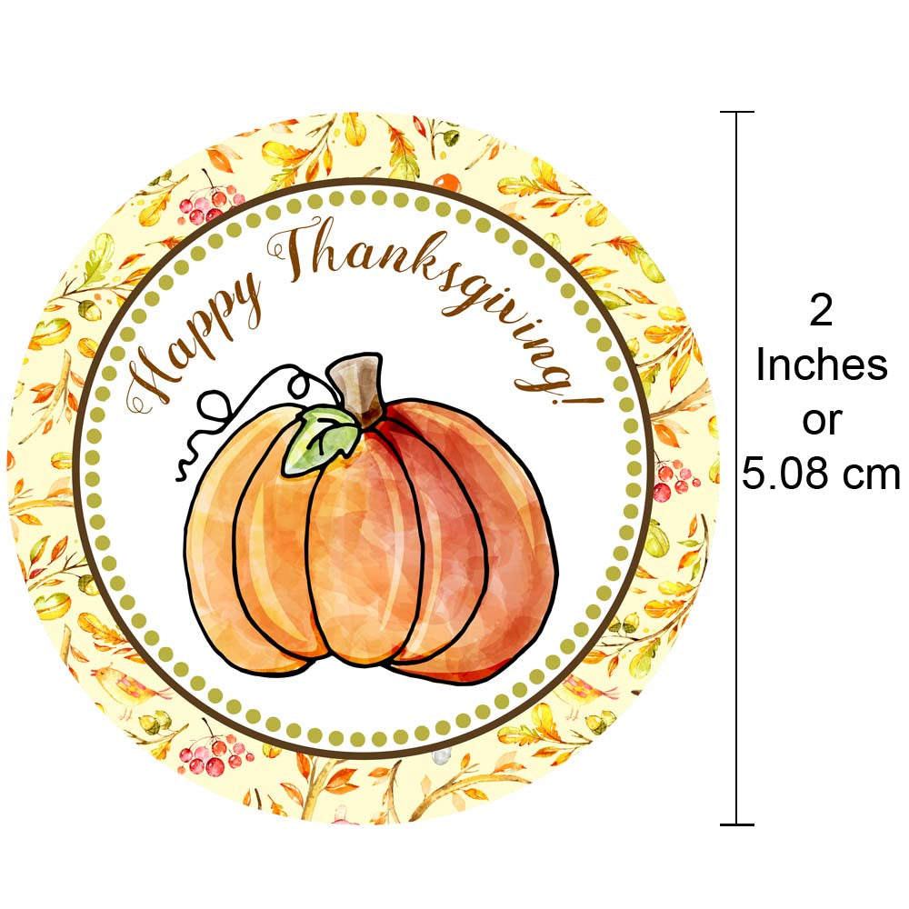 Happy Thanksgiving Pumpkin Sticker Labels