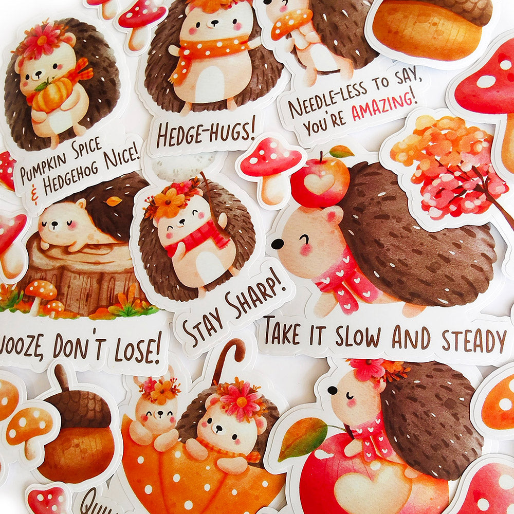 Hedgehog Vinyl Sticker Complete Collection – Adore By Nat Party Decorations