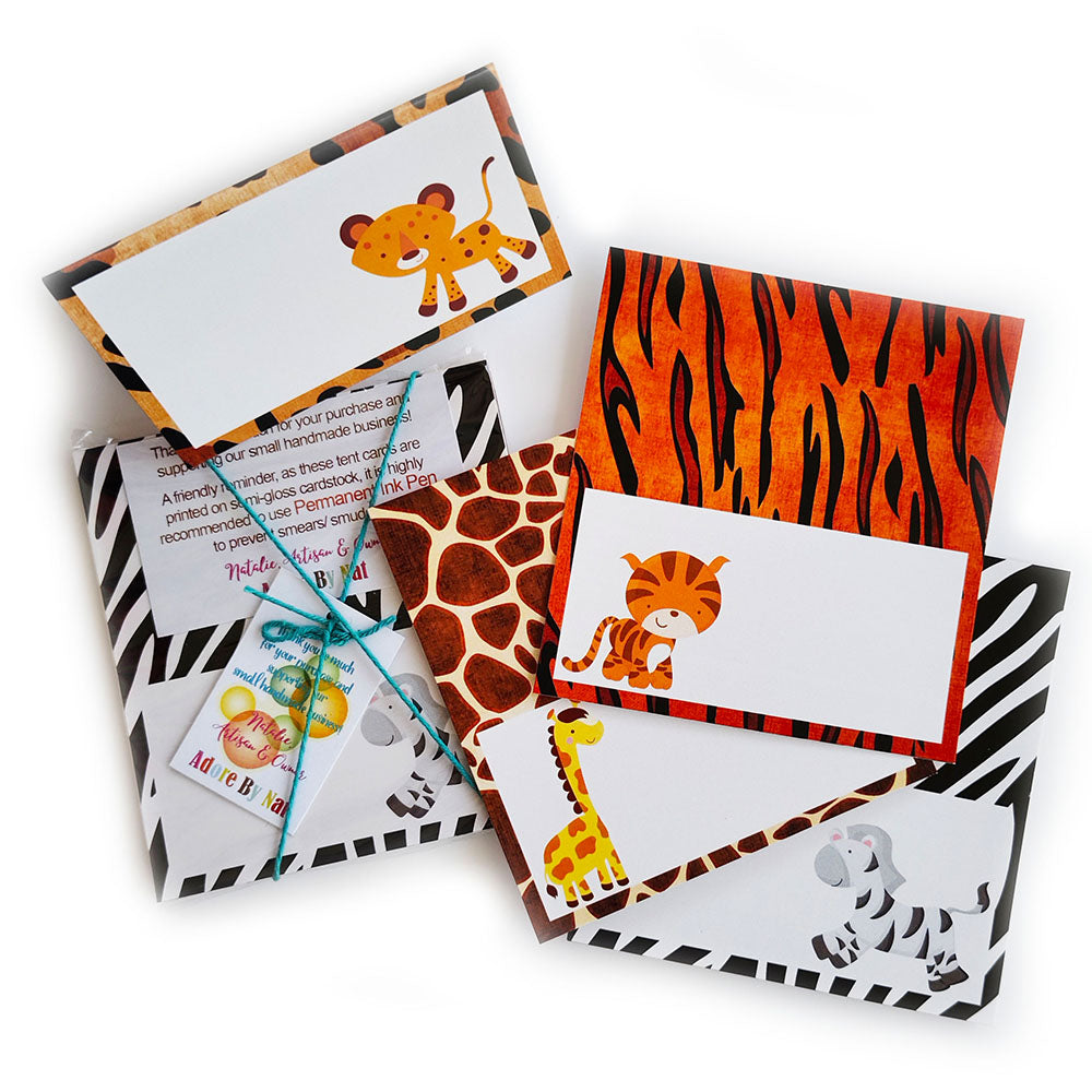 Jungle Safari Wildlife Place Tent Cards