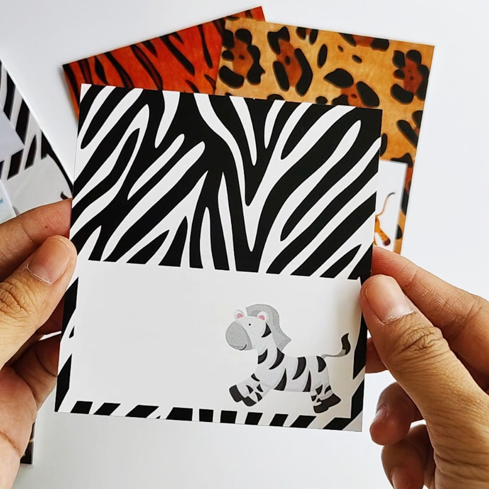 Jungle Safari Wildlife Place Tent Cards