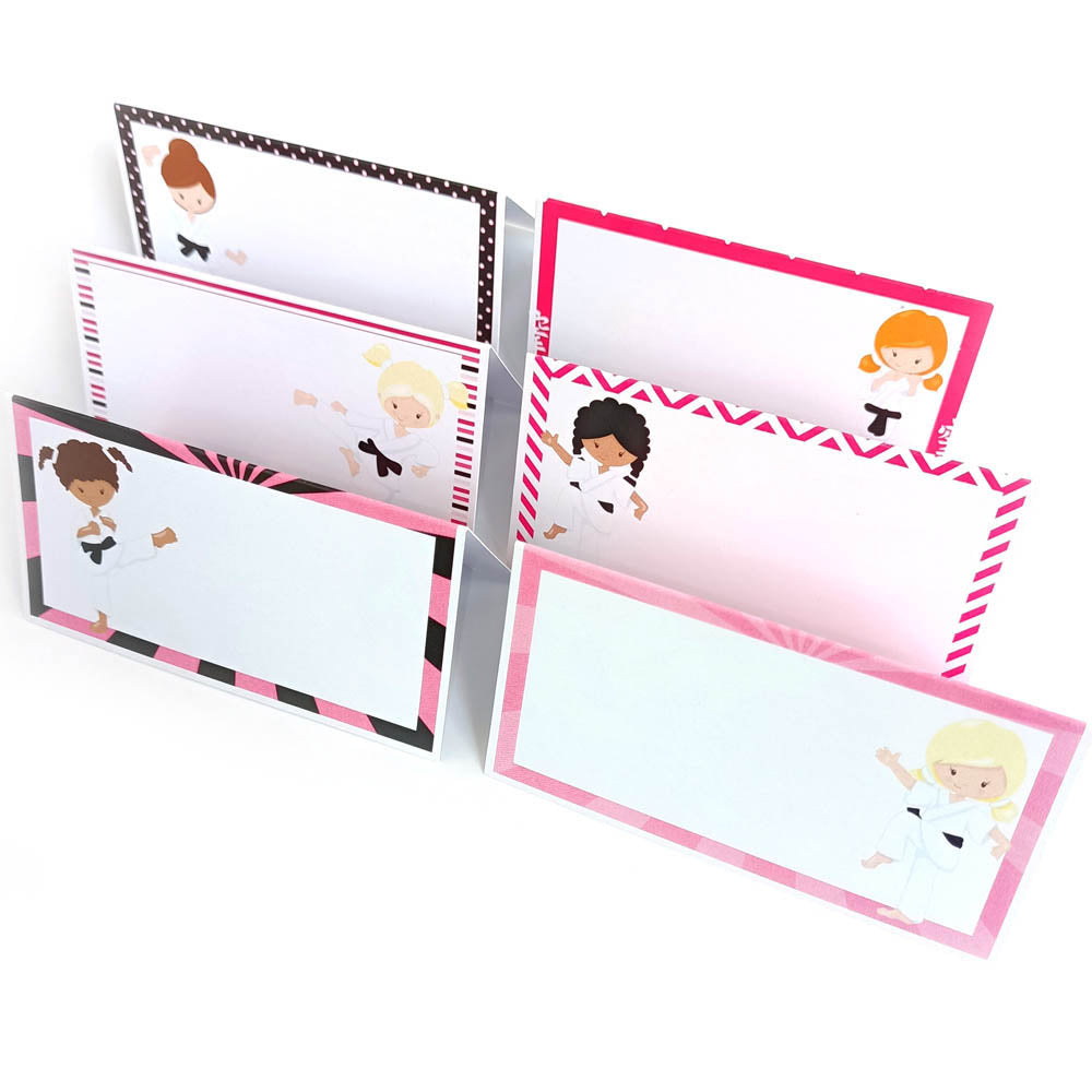 Karate Girl Place Tent Cards