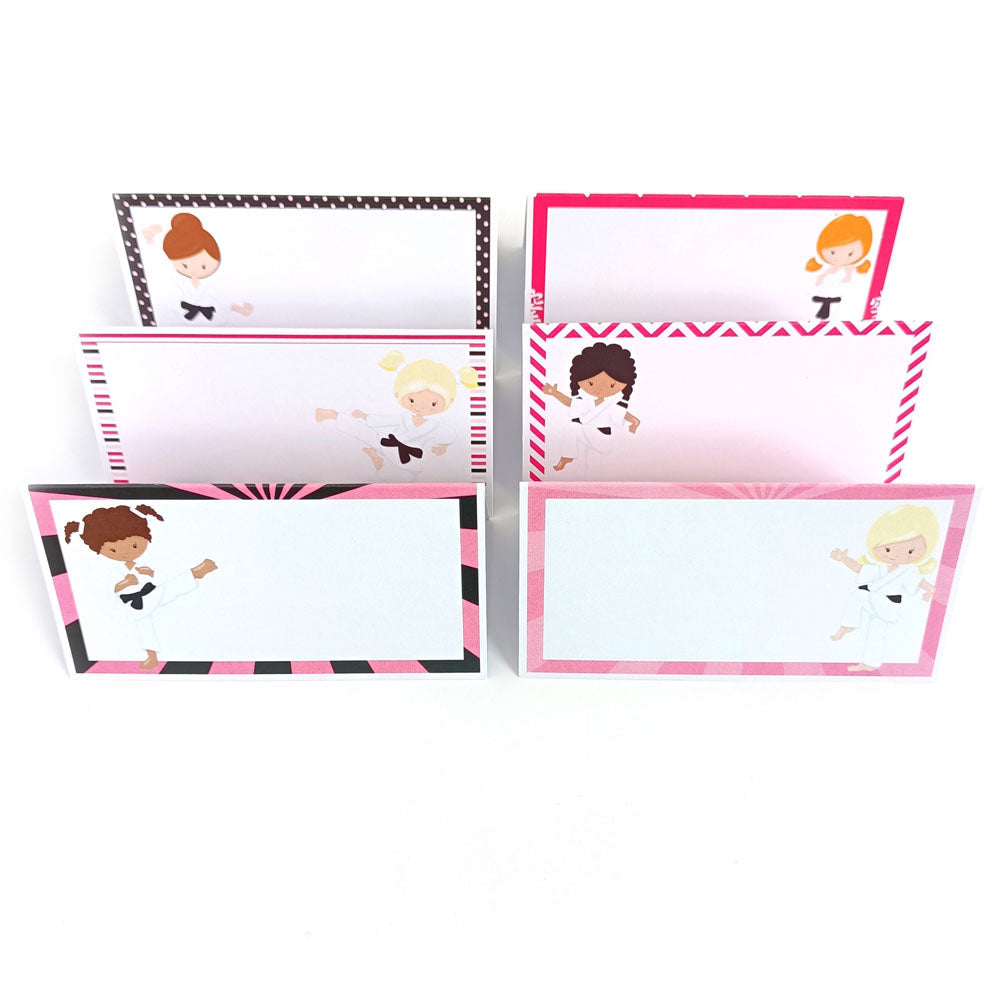 Karate Girl Place Tent Cards