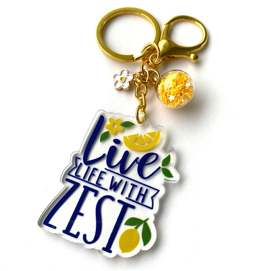 Live Life with Zest Decorative Keychain