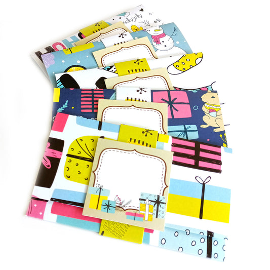 Colorful Christmas money envelopes for cash, checks, or vouchers – premium cardstock holders