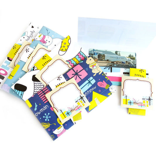 Merry & Bright Christmas gift card holders set of 10 in 5 festive designs on shiny cardstock