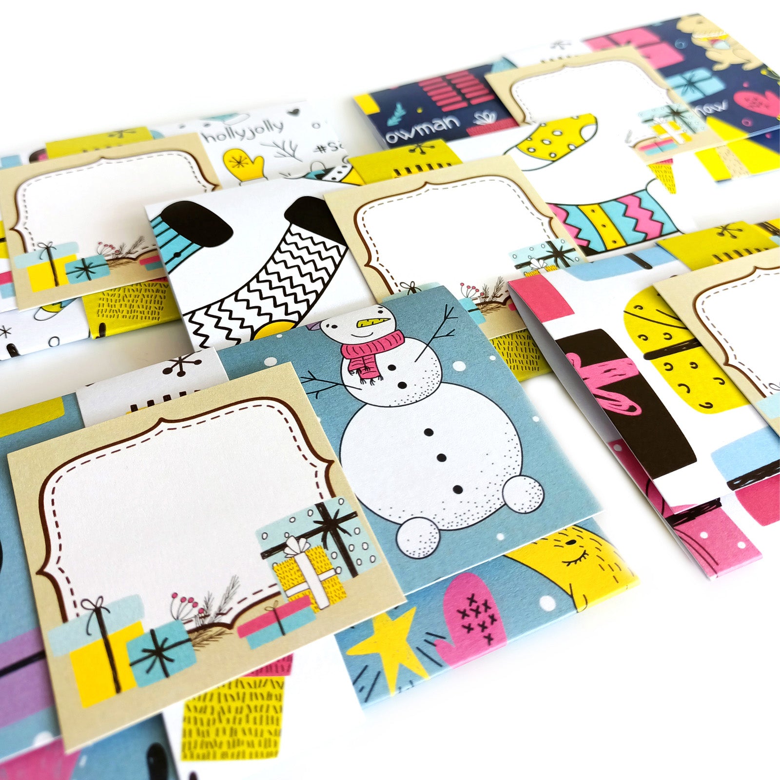 Holiday gift card sleeves with assorted festive patterns – handmade Christmas packaging