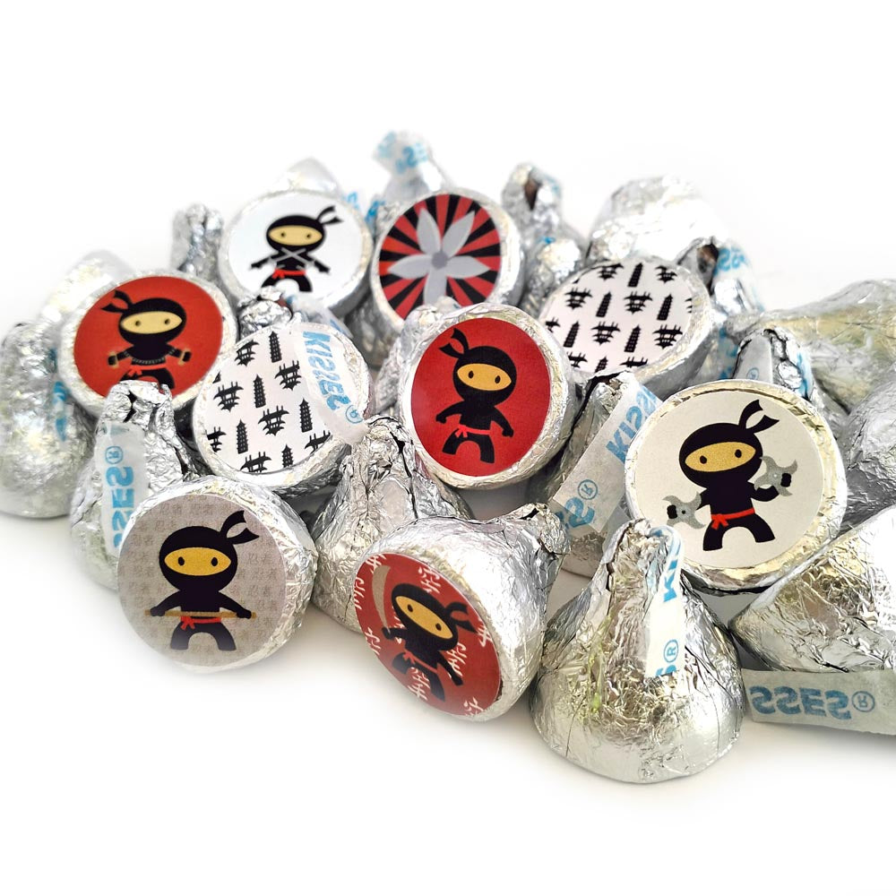 Ninja Sticker Labels for Hershey's Kisses Chocolates