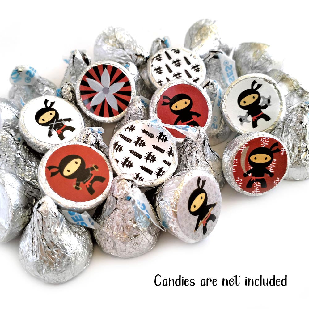 Ninja Sticker Labels for Hershey's Kisses Chocolates