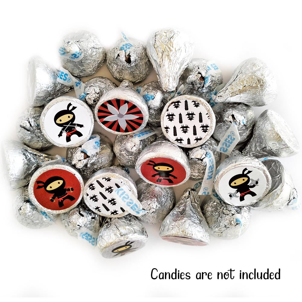Ninja Sticker Labels for Hershey's Kisses Chocolates
