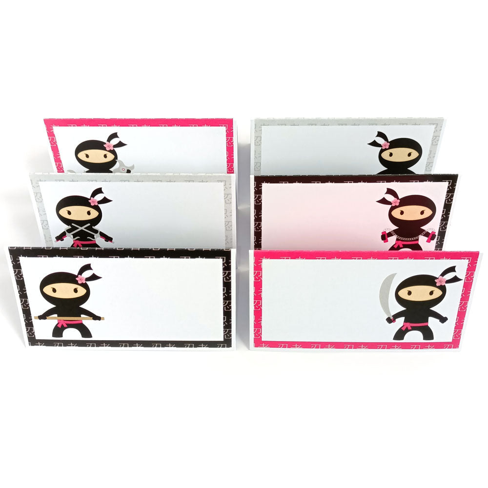 Pink Ninja Place Tent Cards