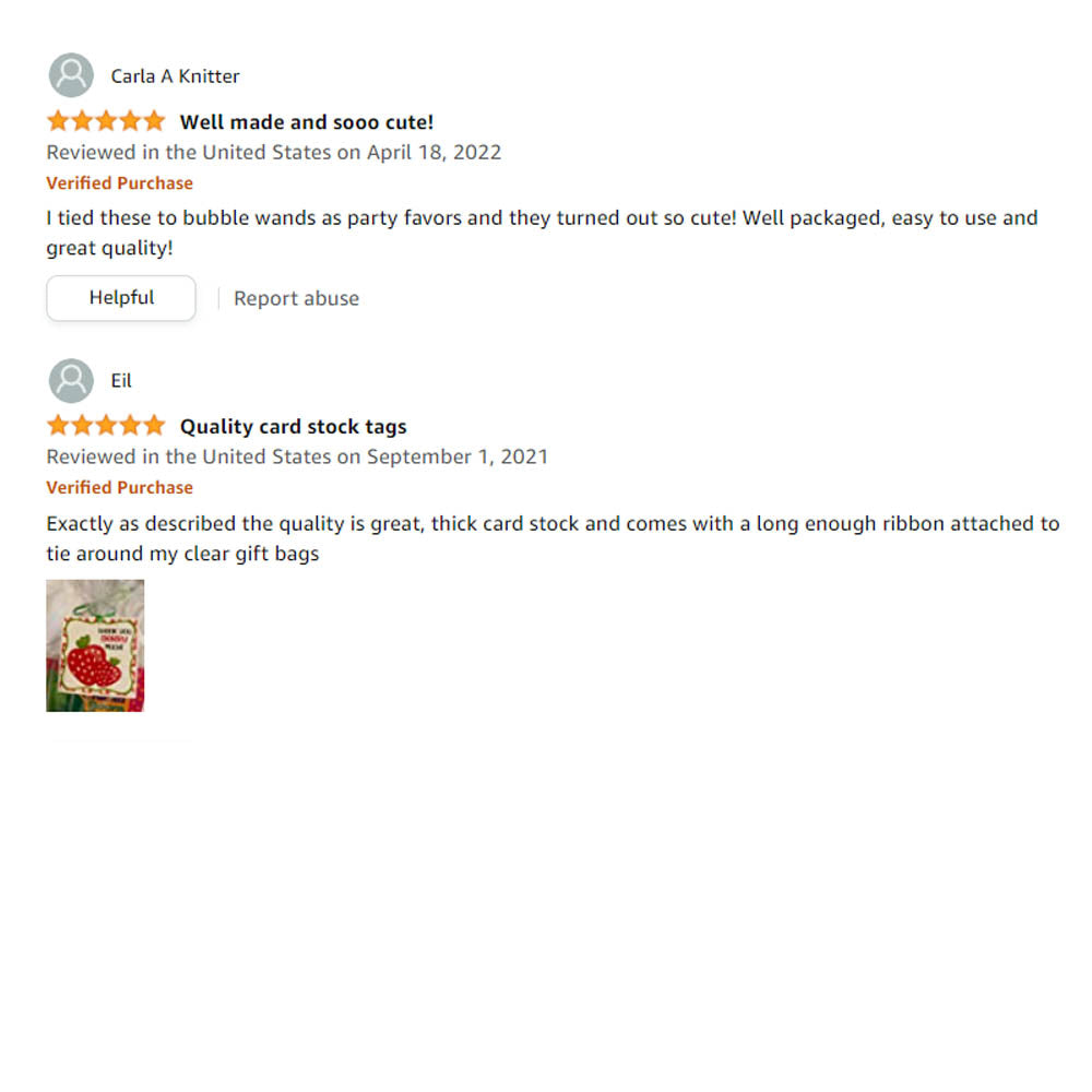 Reviews on Strawberry Thank You Favor Gift Tags