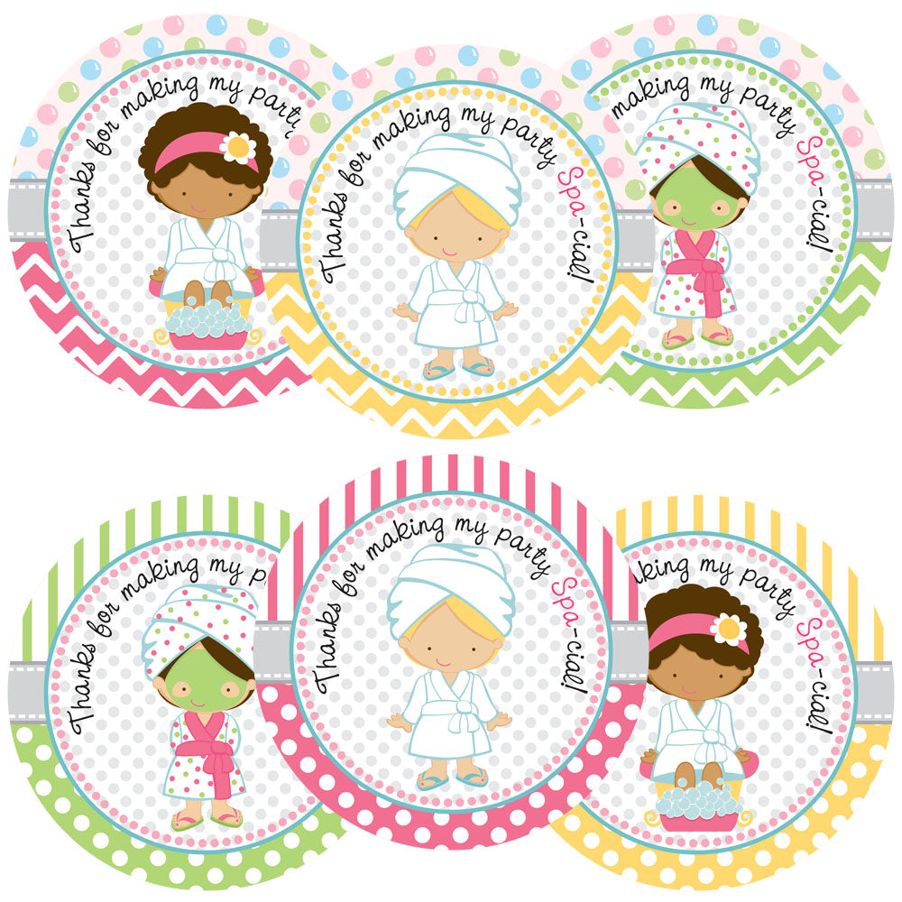 Girl Spa Thank You Sticker Labels