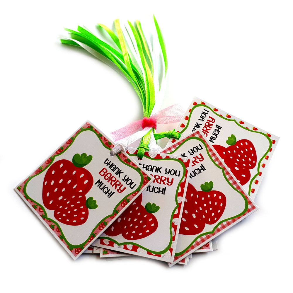 Strawberry Thank You Favor Gift Tags