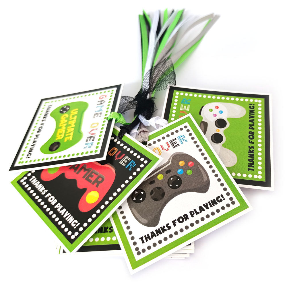 Video Games Thank You Favor Tags