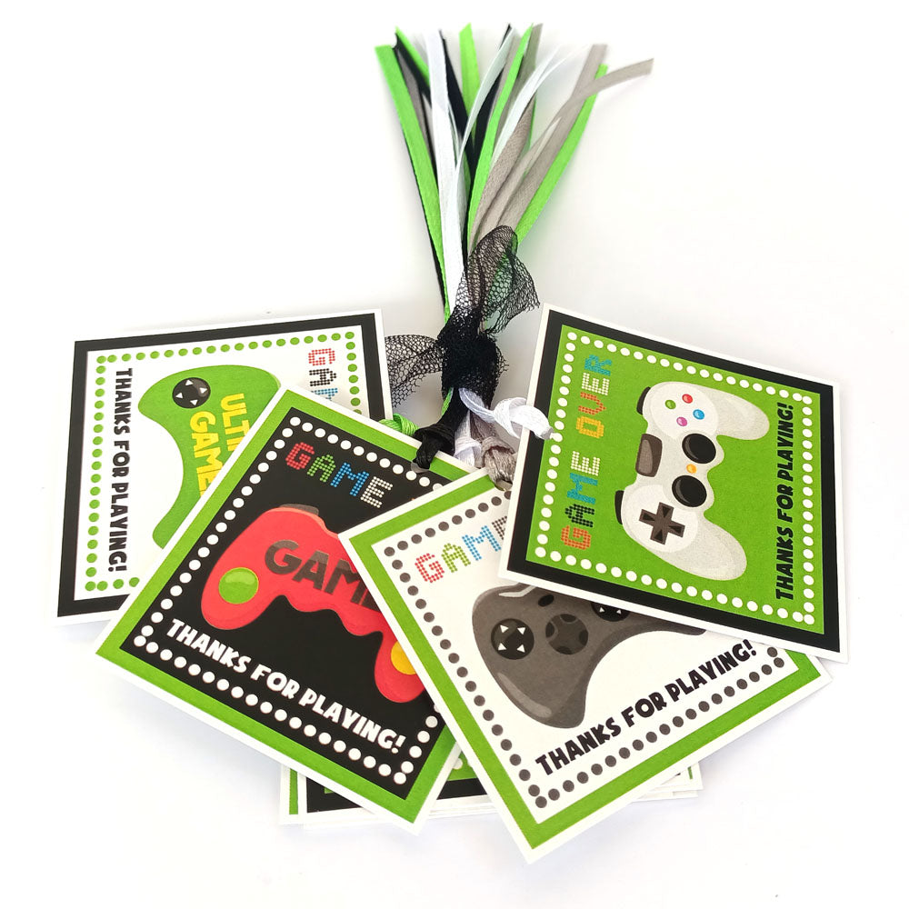 Video Games Thank You Favor Tags