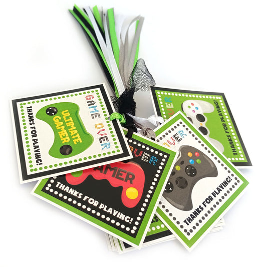 Video Games Thank You Favor Tags