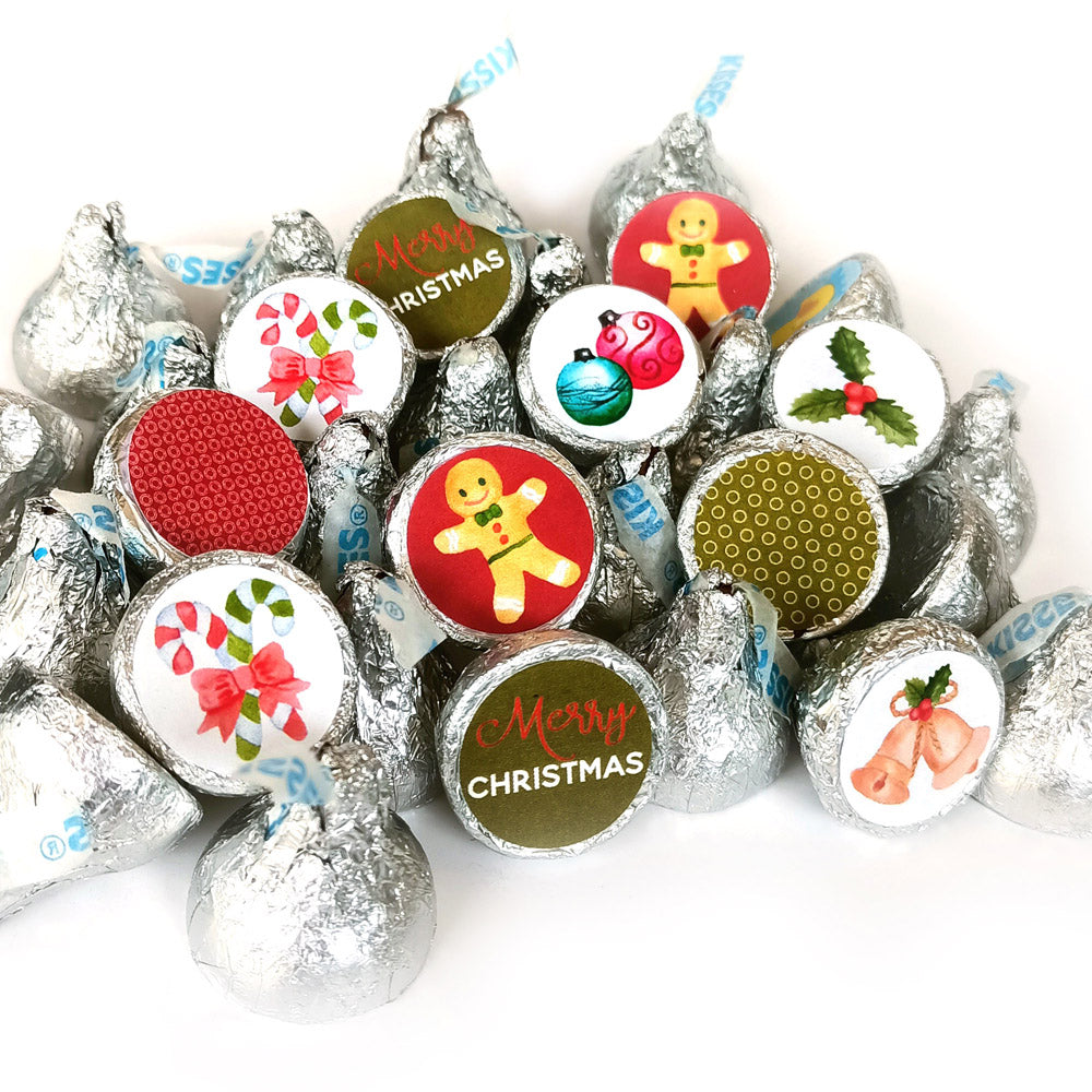 Vintage Christmas Labels for Hershey's Kisses Chocolates