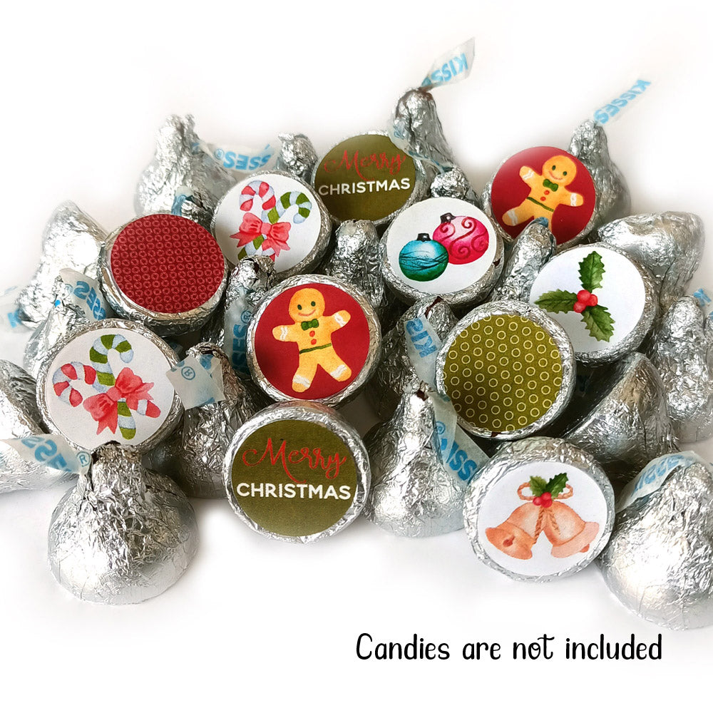Vintage Christmas Labels for Hershey's Kisses Chocolates