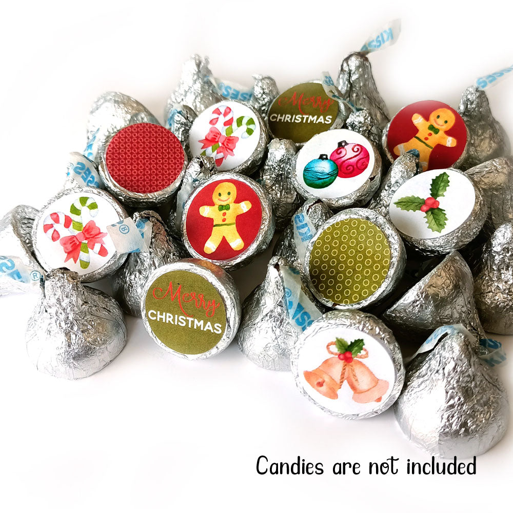 Vintage Christmas Labels for Hershey's Kisses Chocolates