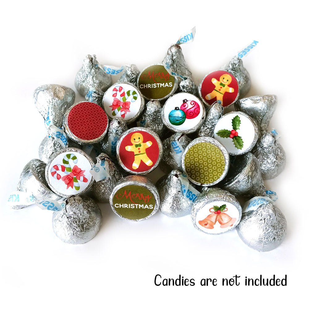 Vintage Christmas Labels for Hershey's Kisses Chocolates