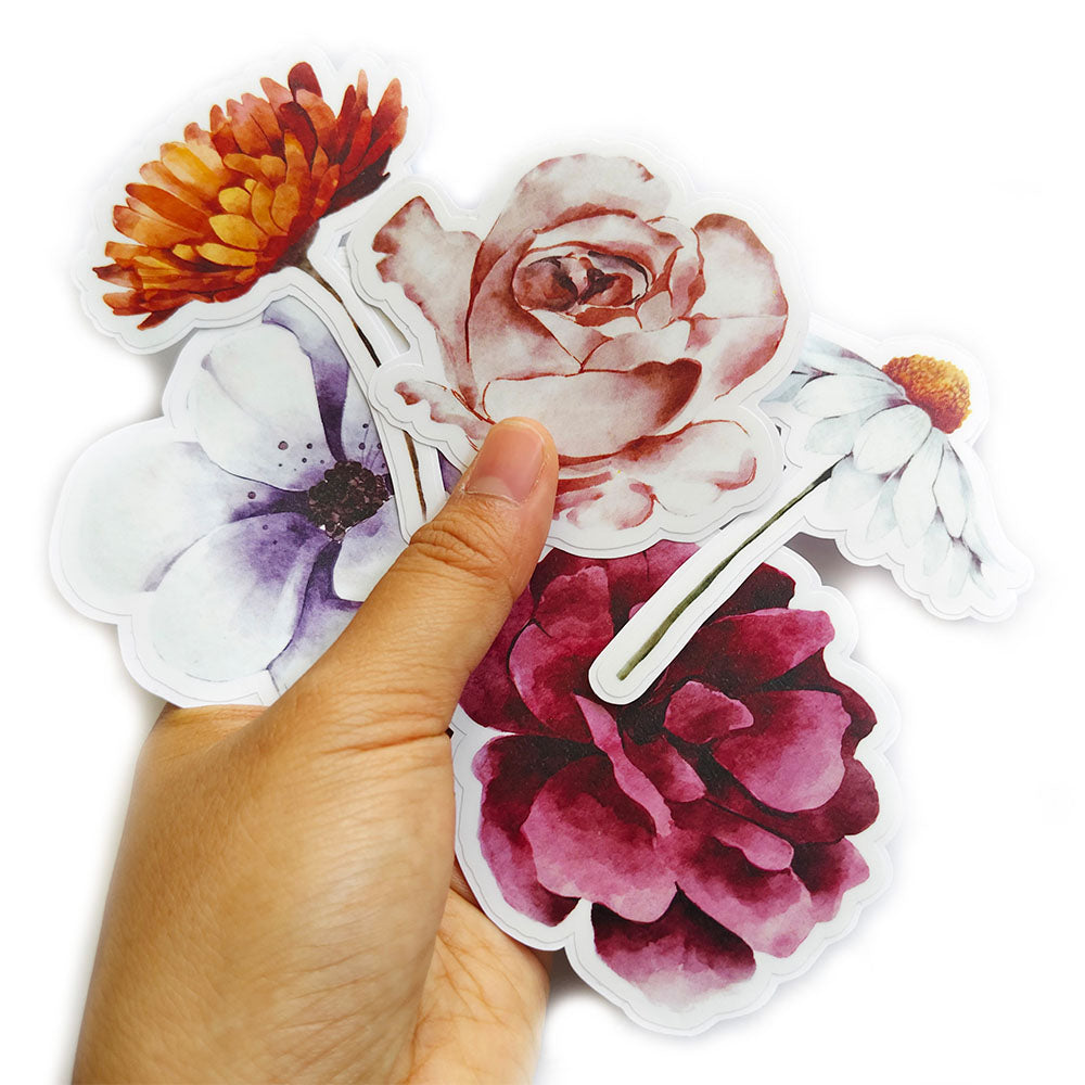 Watercolor Floral Stickers Vinyl Sticker Set