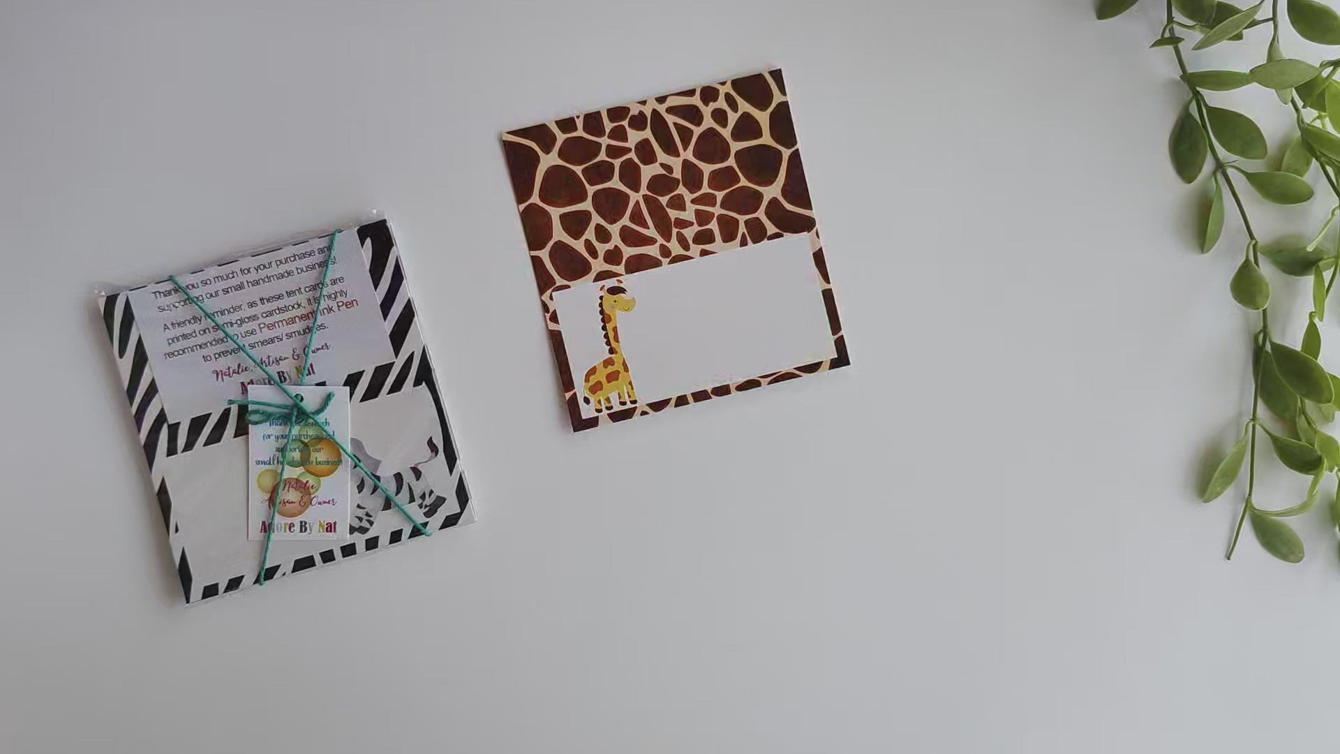 Jungle Safari Wildlife Animals Place Tent Cards by Adore By Nat