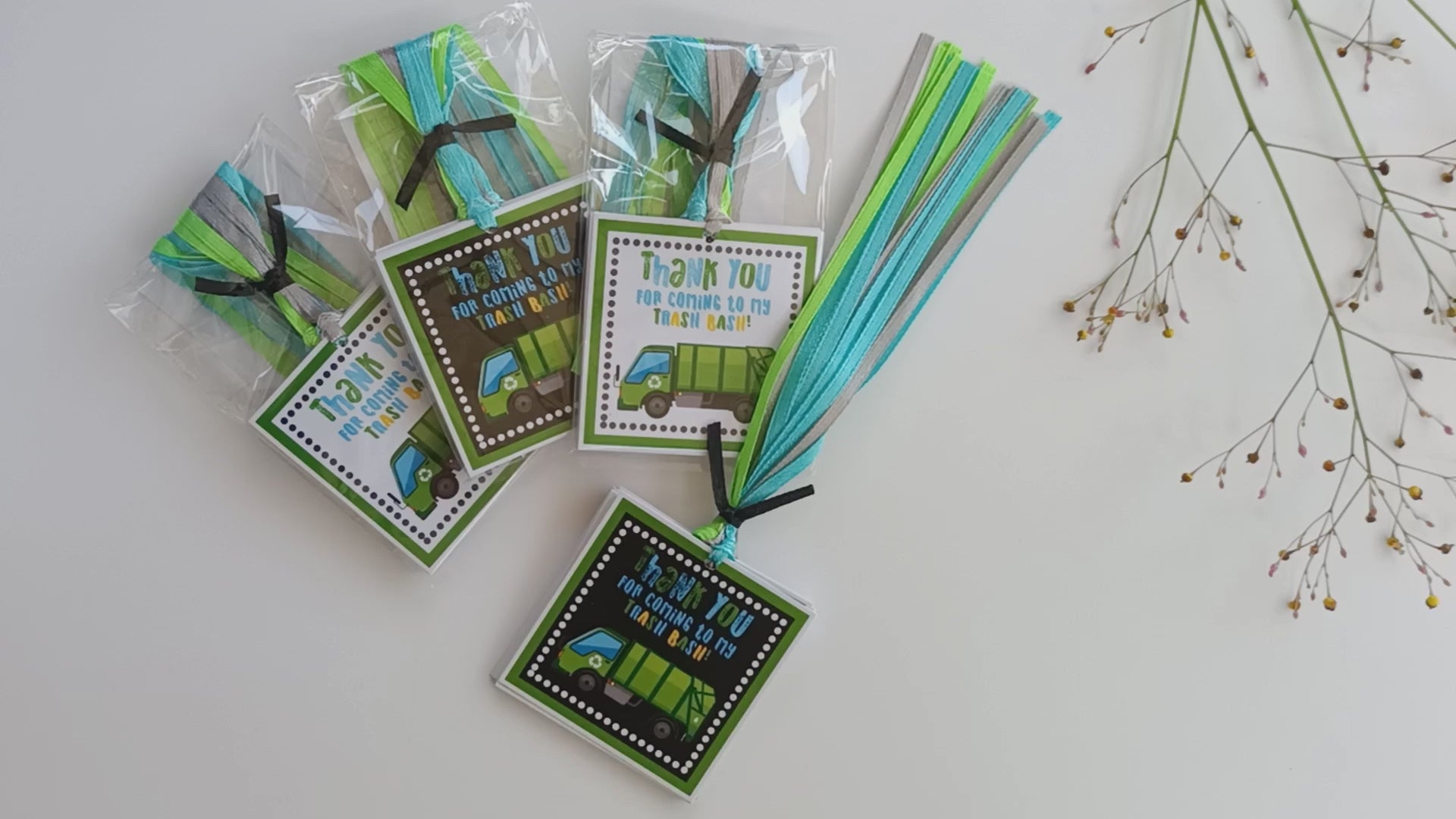 Garbage Truck Thank You Favor Tags