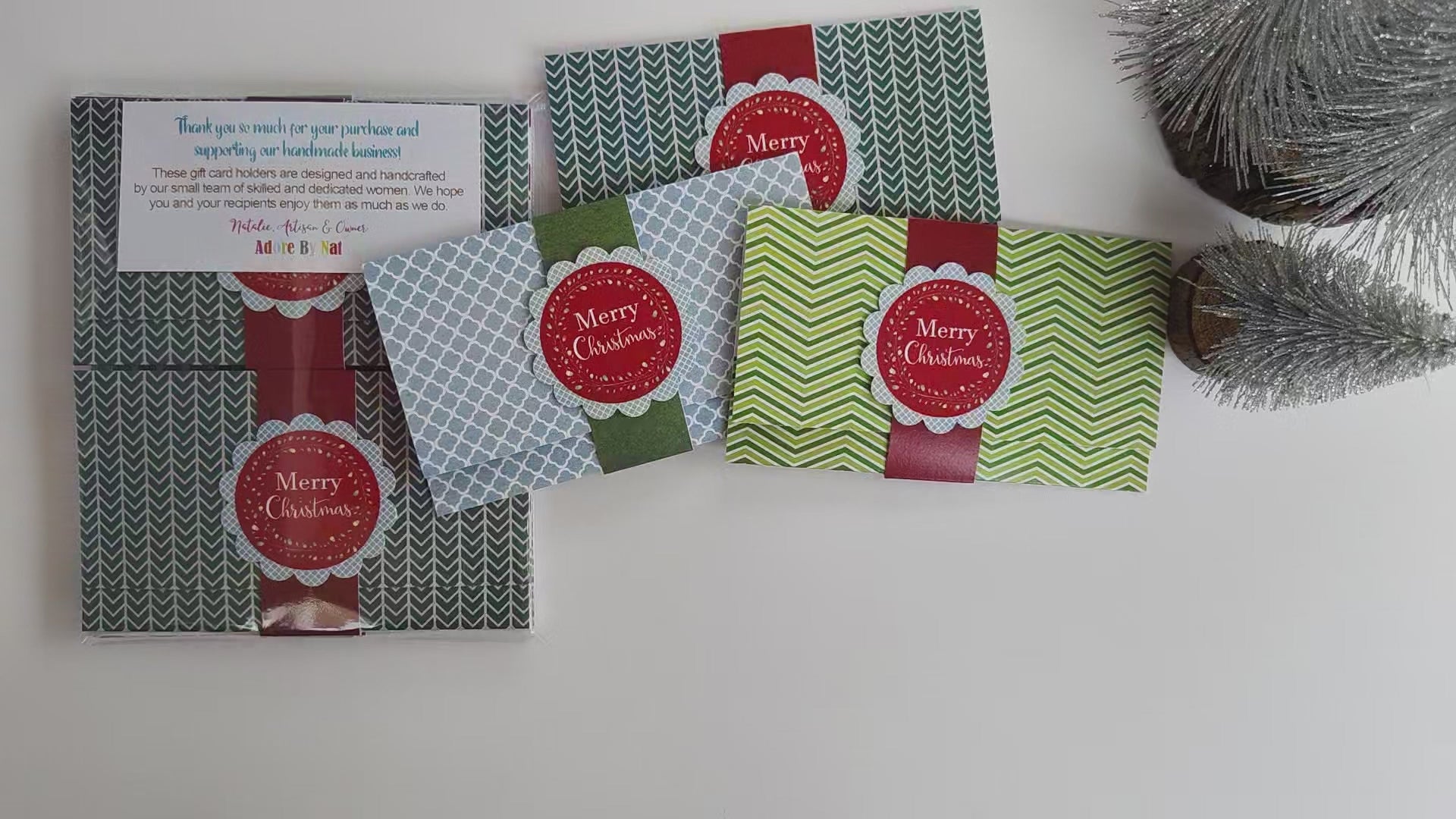 Christmas Holiday Gift Card or Money Holders - Set of 10 by Adore By Nat