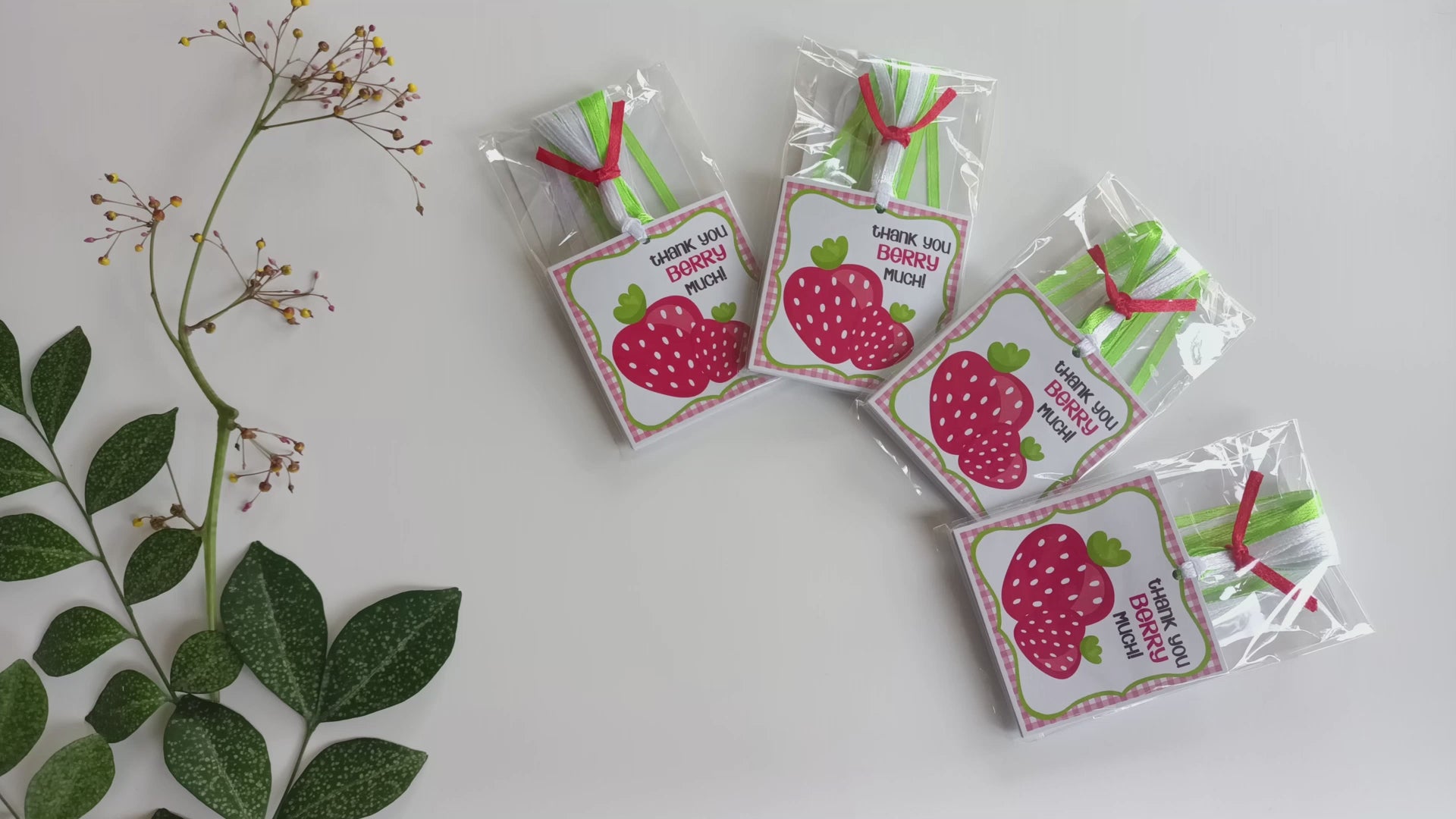 Strawberry Thank You Favor Gift Tags by Adore By Nat