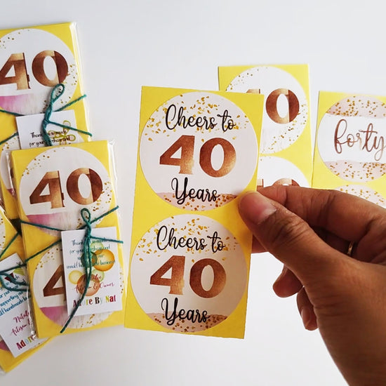 Handmade 40th Birthday Stickers – Easy to Peel and Stick – Set of 30